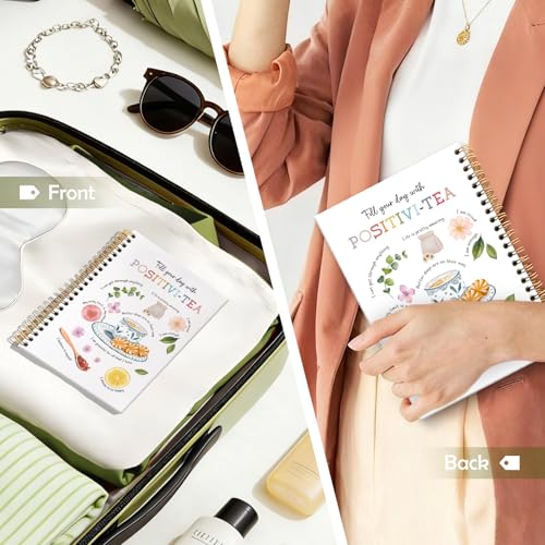 Mental Health Office Spiral Notebook Journal, Psychologist Therapist Gift Journal for Women,Positivi-Tea Journal, Therapy Notebooks for Note Taking, Gift for Therapist, 5.5 X 8.3 Inch - color: Tea