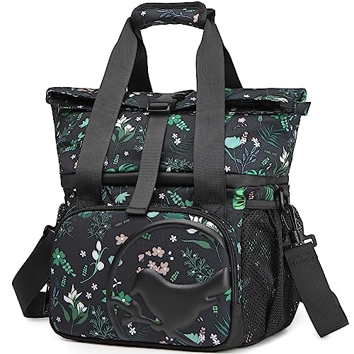 SUNNY BIRD Dual Compartment Lunch Bag Insulated Lunch Box for Women and Men (FloralFoliage 01) - color: FloralFoliage 01