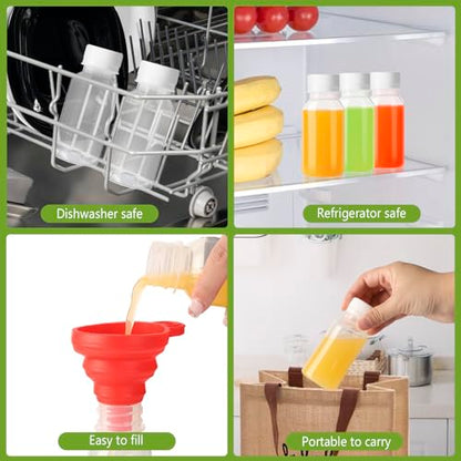 zmybcpack 24 Pack 100ml Plastic Juice Bottles With Caps Dishwasher Safe | Plastic Shot Bottles Heat-Resistant, Reusable Bulk Beverage Containers with Lids for Juice - size: 3.3oz 24pack