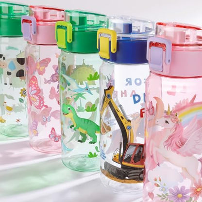 Tritan Kids Water Bottle for School, 18.6 oz Leakproof 2-in-1 Toddler Water Bottle with a Pop-up Detachbale Straw, Dishwasher Safe (Butterfly) - color: Butterfly
