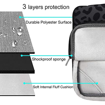 MOSISO Compatible with MacBook Air 13 inch Case 2026-2022 M5 A3449 M4 A3240 M3 A3113 M2 A2681, Leopard Grain Hard Shell&Bag&Keyboard Cover&Webcam Cover&Screen Film for MacBook Air 13.6 inch,Black
