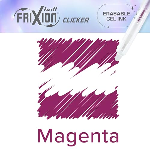 PILOT FriXion Aura Retractable Erasable Gel Pens, Fine Point 0.7 mm, Magenta Ink, Dozen - color: Magenta