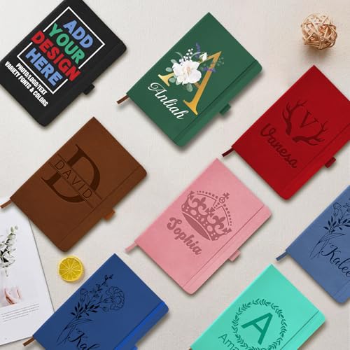 Personalized Journal Notebook with Photo Picture Custom Journaling Notebook for Women Men Customized College Ruled Notebooks Lined Journals Gift for Girlfriend Boyfriend Birthday Valentines Day - color: Outline Photo-Engraved
