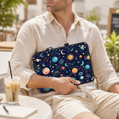 13 Inch Laptop Case Sleeve with Handle, Shockproof Slim Carrying Case | Soft Lining Computer Bag for MacBook Air 13 M3/M2/M1, MacBook Pro 13/14, iPad Pro 13 M4, Space Planet Print - color: Space Planet Print, size: 13-14 inch