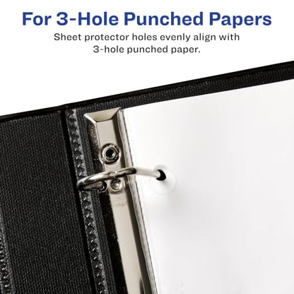 Avery Diamond Clear Page-Size Sheet Protectors, Pre-Punched for Use with Tab Dividers, Top Load, 50 Document Protectors (74203)