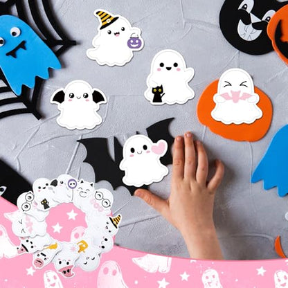 Yinder 24 Pads Cute Sticky Notes Fun Kawaii Ghost Sticky Notes Pads Bulk Cartoon Memo Self Adhesive Gift for Valentines Veterinary Office School Tab Party Supplies - style: Ghost