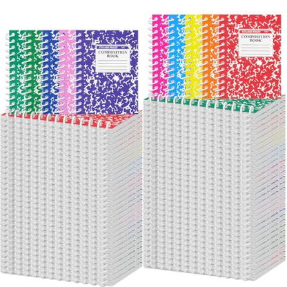 Fainne 50 Pack Mini Spiral Composition Notebooks Bulk 3.4 x 4.5 Inch Pocket Memo Pads Multicolor Marble Small Spiral Pads 80 Pages Journal Notebook for School Classroom Students College Gifts