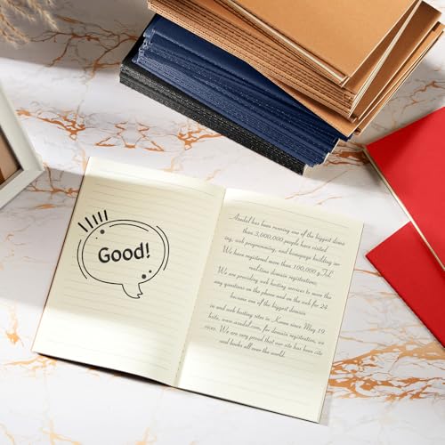 Mimorou 100 Pcs Journals Notebooks Bulk - Kraft Softcover A5 Small Notebooks 5.5 Inch x 8.3 Inch Notepads with 60 Page 30 Sheet for Writing Sketch Travel Office Supplies(Black, Brown, Red, Navy,Lined) - color: Black, Brown, Red, Navy, style: Lined