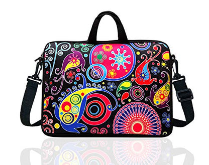 14-Inch Laptop Shoulder Bag Sleeve Case With Handle For 13" 13.3" 14" 14.1" Netbook/Macbook Air Pro (Classic Colourful) - color: Classic Colourful