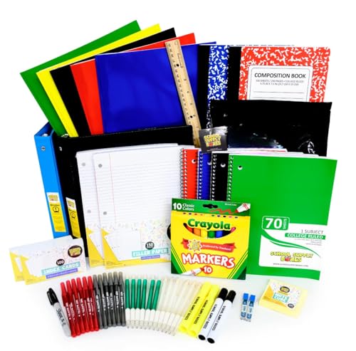 School Supply Boxes | High School Pallet (112 Boxes) | Back to School Essentials Kit for Students & Teachers | Includes 1" Binders, College-Ruled Notebooks, Highlighters, Markers, & More - color: High School Bundle, size: Pallet (112 Boxes)