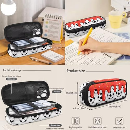 Red Ice Cream Soccer Ball 3PCS Backpacks for School 3 in 1 Lightweight 17 Inch Daypacks for Boys Girls School Bag with Insulated Lunch Box Pencil Case - color: Red Ice Cream Soccer Ball