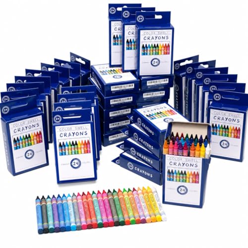 Color Swell Bulk Crayons, 36 Packs, 24 Colors Per Pack (864 Total) - size: 36 Pack | 864 Crayons