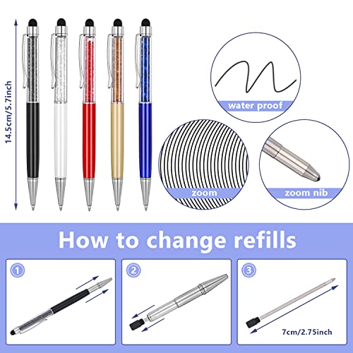 MengRan 2.75'' Mini D1 Ballpoint Ink Pen Refills,Black Ink,10 Pack | 1mm Medium Tip, Compatible with Swarovski Pen Refills, for Twist Pens - color: Black
