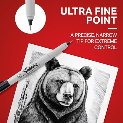 Sharpie Permanent Markers, Ultra Fine Point, Red, 12 Count - Home, Office, School, Classroom, Teacher Supplies - color: Red