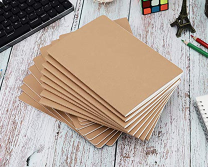 Wotion 16 Pack Kraft Notebooks, Journals in Bulk for Writing, Blank Paper Sketchbooks, 60 Pages Notebook, 8.3x5.5 Inch, A5 Size, Travel Journal Set, for Gifts, Students and Office Supplies - style: 16pack blank page