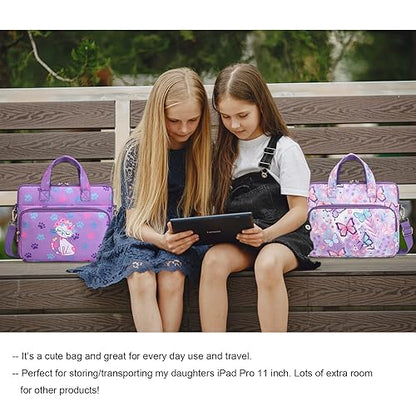 Octsky Kids Tablet Carrying Sleeve Bag - 12.5 Inch Protective Bag with Shoulder Strap, Soft Lining - color: Unicorn Bow