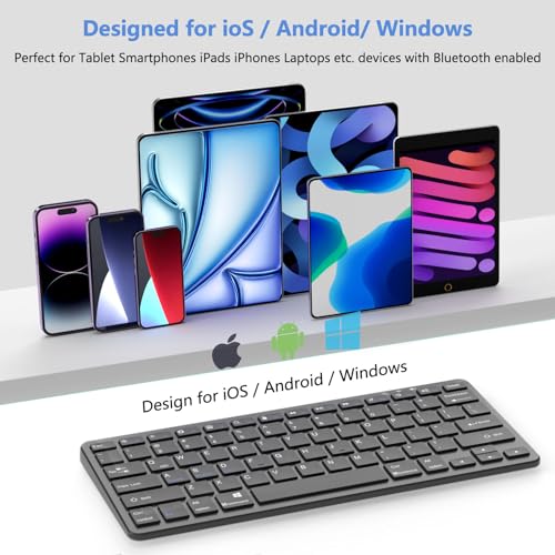 MMK Bluetooth Keyboard, Tablet Keyboard Compatible iPad 11th Generation,iPad 10th/9th/8th & Air 5th/4th, iPda Pro 13/12.9/11-Inch and Air 13/11-Inch Models and More Bluetooth-Enabled Devices-Black - color: Black