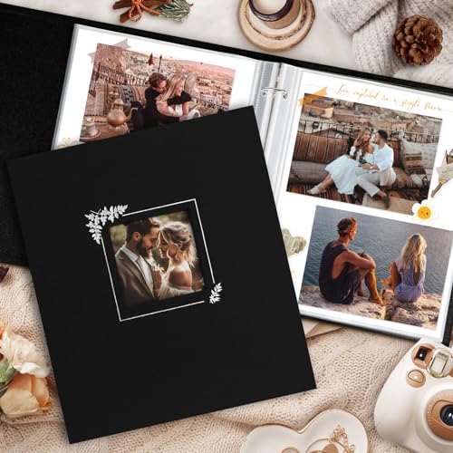 Lanpn Scrapbook Photo Album 8.5x11, Linen Window Design Cover Top Load 3 Ring Folder Binder Photobook Photo Book 8.5 x 11 inch with 30 Plastic Sleeves 60 Pages Black - color: Black, size: 8.5x11"