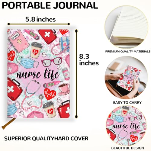 Lovdazzles Pretty Leather Lined Journal Medical Assistant Notebook 200 Pages A5 Ruled Journaling Notebooks, Medical Assistant Accessories Ma Gifts for Women Nurses Day Gift (5.8 x 8.3) - color: Multi 1712