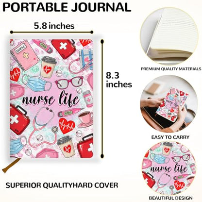 Lovdazzles Pretty Leather Lined Journal Medical Assistant Notebook 200 Pages A5 Ruled Journaling Notebooks, Medical Assistant Accessories Ma Gifts for Women Nurses Day Gift (5.8 x 8.3) - color: Multi 1712