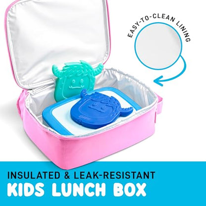 Fit & Fresh Lunch Box For Kids, Boys & Girls, School, Camp, Insulated Bag With Shoe Charm Slots For Personalization, Holographic Pink - color: Holographic Pink
