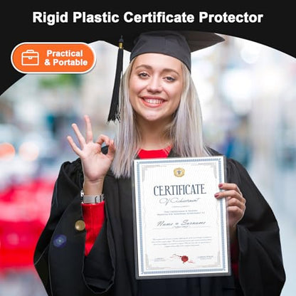 Ndsox 5 Pack 8.5" x 11" Rigid Print Protectors Clear Hard Plastic Sheet Protectors Top Loading for Birth Certificates, Documents, Posters, Photos, Meuns, Heavy Duty No-Hole Plastic Document Sleeves - size: 8.5" x 11"