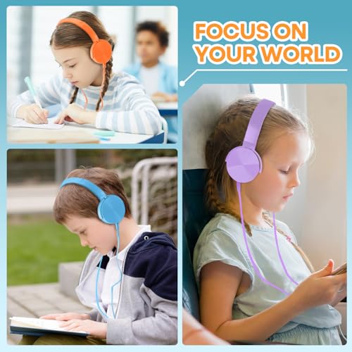 Kids Headphones Bulk 5 Pack for School Classroom K-12, Wholesale Class Set Durable Earphones for Students Children Toddler Teens Boys Girls and Adult (HY450, 5 Mixed) - size: 5 Pack