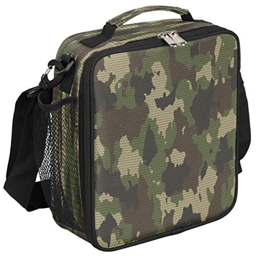 Pardick Camo Insulated Lunch Bag for Kids Students Lunch Box Meal Holder Camouflage Green Reusable Cooler Bag for Boys Thermal Lunch Box for School Picnic Travel Outdoor - color: Camo