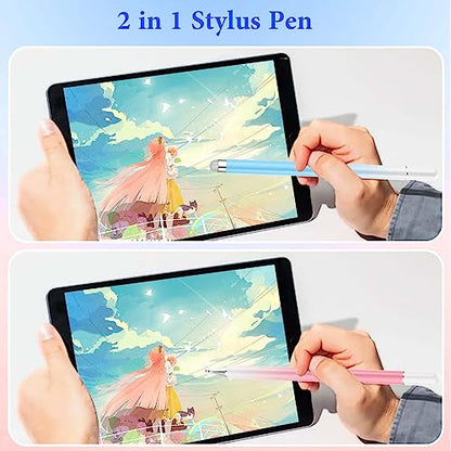 Stylus Pens for Touch Screens,2 in 1 Magnetic Disc Stylus Pen for iPad with Magnetic Cap, iPad Tablet Pen Compatible with iPhone/iPad/Android/Microsoft/Surface/Switch 2 All Capacitive Touch Screens - color: Pink+Blue