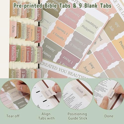 HRFGWDD Bible Study Supplies Kit for Women 96PCS Bible Journaling Kit with Bible Tabs for Women,Bible Highlighters and Pens, Bookmark, Journal, Bible Bag, Stationary Gift Set[Green] - color: 96PCS-GRENN
