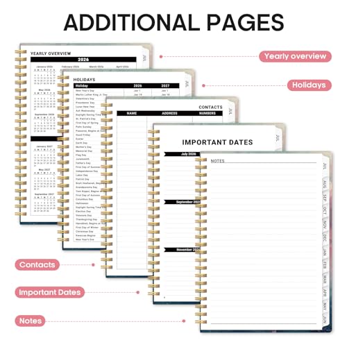 Planner 2026-2027, Academic Year Weekly and Monthly Calender Planner, from Jul 2026 - Jun 2027, Spiral Bound School Planning Book, Perfect for Teacher, Student, Women & Men, A5 (6.3" x 8.5"), Sunset - color: A-Sunset, size: (6.3"x8.5")a5