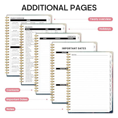 Planner 2026-2027, Academic Year Weekly and Monthly Calender Planner, from Jul 2026 - Jun 2027, Spiral Bound School Planning Book, Perfect for Teacher, Student, Women & Men, A5 (6.3" x 8.5"), Sunset - color: A-Sunset, size: (6.3"x8.5")a5