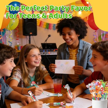 Animal Party Favors Animal Pens Multicolor Pen in One Cute Fun 4-in-1 Pens Bulk Cool Ballpoint Pens for Birthday Gifts Teacher Supplies (Animal, 24) - style: Animal