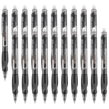 USUAL Retractable Erasable Gel Pens, 0.5mm Fine Point, 20 Black Ink Pens, Make Mistakes Disappear, Smooth Writing for Office & Back-to-School Supplies (20 Black) - color: 20 Black