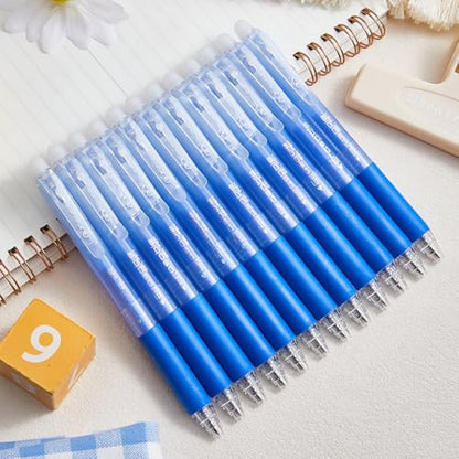 12Pcs Retractable Erasable Gel Pens Clicker,Fine Point 0.7mm Smooth Writing Pens,For Writing Journaling Taking Notes School Office Home. (12Blue) - color: 12Blue