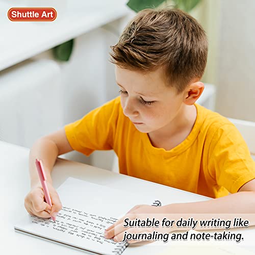 Shuttle Art Ballpoint Pens, 15 Pack Pastel Retractable Black Ink Ball Point Pens, Cute Pens 1.0mm Medium Point Quick Drying for Writing Journaling Taking Notes School Office Home - color: Pastel Barrel--15 Black Ink