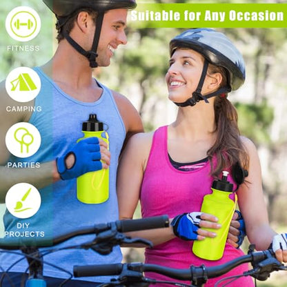 Zubebe 36 Pcs Sports Water Bottles Bulk Squeeze Reusable Plastic Water Bottles Back to School Supplies Summer Gifts for Students School Travel Hiking Cycling Event Team Gift - color: Fluorescent Green