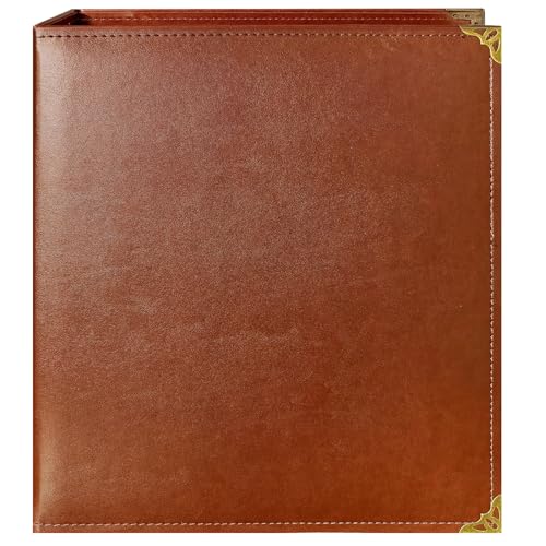 Large 2 Inch D-Ring 3 Ring Binder, Faux Leather, Coffee | Faux leather inside and out; large cover fits 8.5 x 11 paper, sheet protectors, dividers, certificates, and files. - color: Coffee, size: 2 Inch