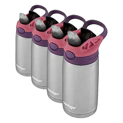 Contigo AUTOSPOUT Camping Hydration Thermal Bottle 1 Count Eggplant & Punch (Pack of 4) - color: Eggplant/Punch, size: 13 Ounces (Pack of 4)