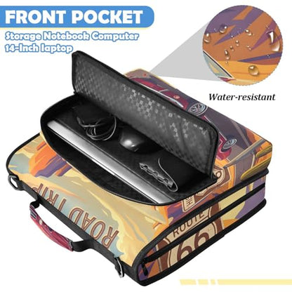 Car 2inch 3 Ring Zipper Binder Multi-Pocket Storage Holds 14 Inch Laptop for Students and Office Use - color: Car