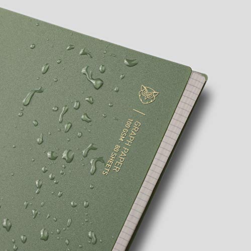 EMSHOI Graph Grid Journal Notebook, 2 Pack, 320 Pages, B5 (7.4" x 10") | 100 GSM Thick Paper, Flexible Plastic Cover, Spiral-bound, for School, Student, Note Taking, Engineering (Brown & Green) - color: Brown Green, style: B5-Graph