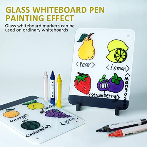 Yellow Glass Window Markers,Bold Wet & Dry Erase Marker Pens for Whiteboards,Reversible Dual-Tip Design Liquid Chalk Markers for Non-Porous Surfaces(Yellow, 10 Pack)