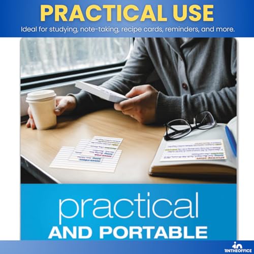 1InTheOffice Ruled Mini Index Cards 3 x 2.5, White Small Index Cards 2x3, 400/Pack - size: small