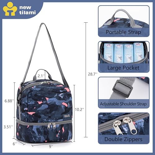 NEW TILAMI Kids Lunch Bag Double Insulated for tilami Rolling Backpack Girls Boys forTravel School Picnic, Spotted Camo Blue - color: Spotted Camo Blue