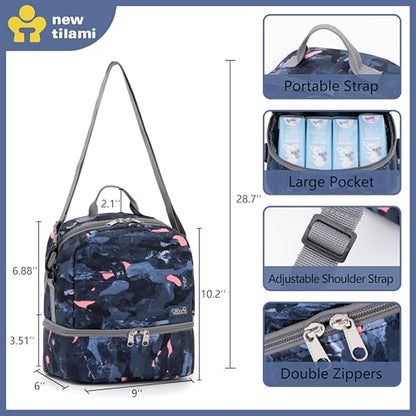 NEW TILAMI Kids Lunch Bag Double Insulated for tilami Rolling Backpack Girls Boys forTravel School Picnic, Spotted Camo Blue - color: Spotted Camo Blue