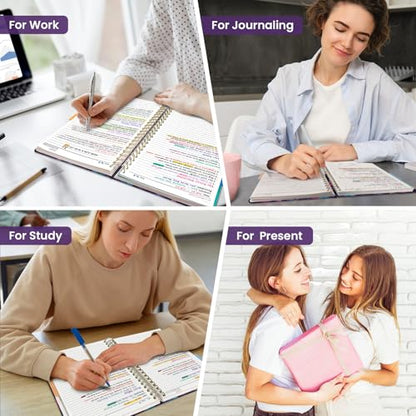 Large Spiral Lined Notebook for Work with Dividers & Tabs, 8.5"x11" Hardcover 5 Subject Notebook, College Ruled, 280 Pages, Ocean Glow - color: P - Ocean Glow