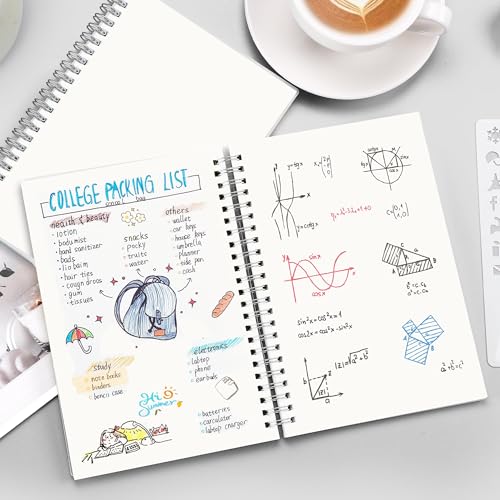 RETTACY Blank Journal Notebook, 2-Pack, 160 Pages per Pack, B5 Medium Size (7.6'' × 10''), 100 GSM Thick Paper, Spiral-bound, Flexible Plastic Cover, for Sketching, Drawing, Painting - color: Transparent - B5, style: Plain