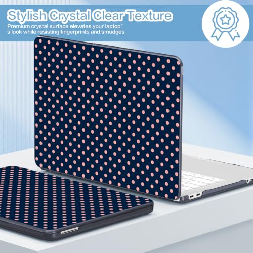 Teryeefi Case for MacBook Neo 13 Inch 2026 (Model A3404) Printing Hard Shell Cover with Screen Protector &Keyboard Cover & USB-C Adapters - Polka Dot Indigo - color: Polka Dot Indigo
