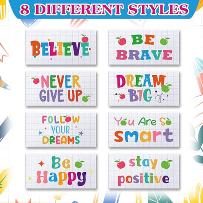 Dunzoom 100 Pcs Back to School Inspirational Pencil Erasers Bulk for Kids Fun Motivational Eraser School Office Supplies for Students Classroom Office Teacher Artists(Lovely) - style: Lovely