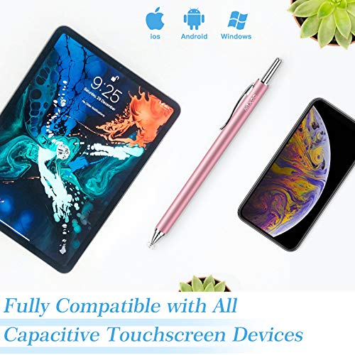 Mixoo Retractable Stylus Pen for Touchscreen Switch 2, High Sensitivity Universal Stylus Pen for iPad iPhone Android Tablet Apple Kindle Chromebook Galaxy All Touch Screens (Rose Gold) - color: Rose Gold